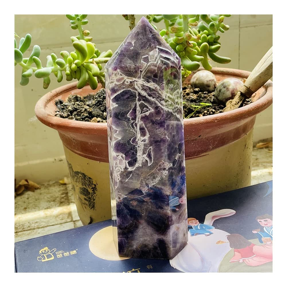Salud y hogar 100% SUEÑO Natural AMORTHIST Crystal Wand Punto CANACIÓN DE LA CARACIÓN DE LA Decoración del hogar (Size : 900-1000g)