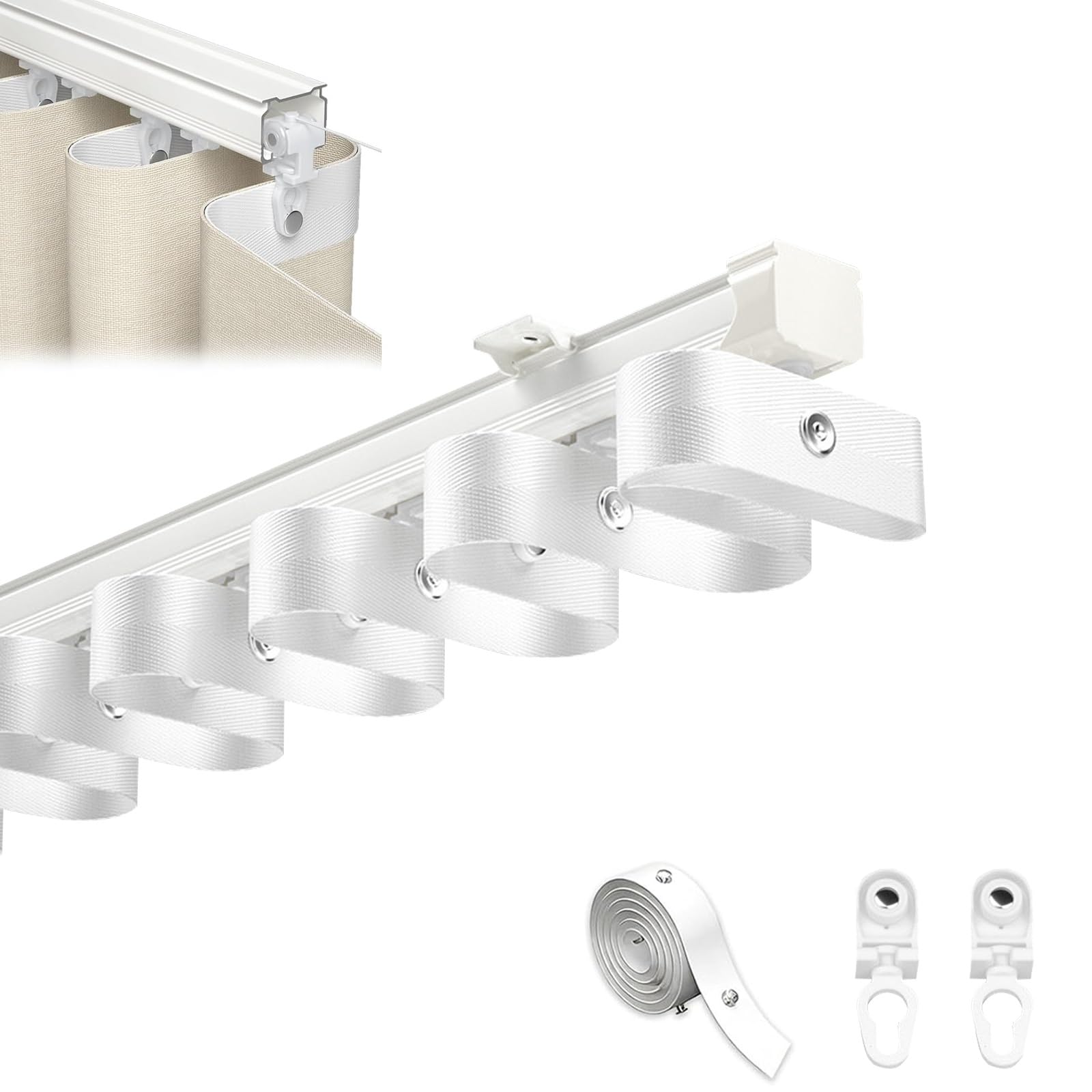 Rail de plafond rideau coulissant 3.8m rigide pour séparation pièce