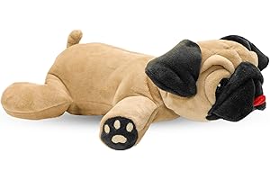 Pug Dog Stuffed Animal Fawn Color Plush Toy with Squeaker