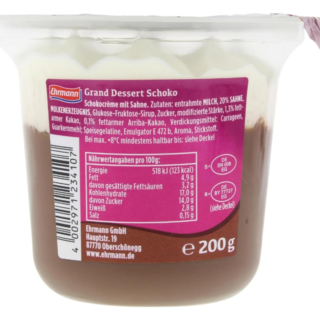 Ehrmann Grand Dessert Schoko 200 gram x 5 Stück [Frischegarantie]