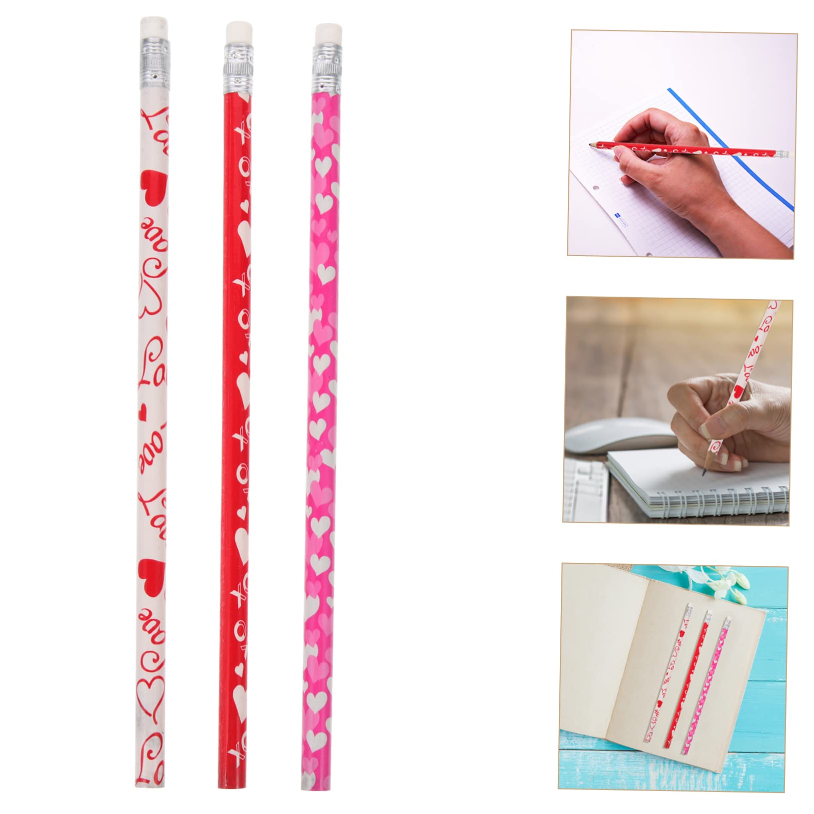 NUOBESTY 3 Ensembles Amour Crayon Crayons En Vrac Crayon Cas Valentines Crayons Hb Embrayage Taille-Crayon Valentine Saint Mini Golf 50 pièces * 3