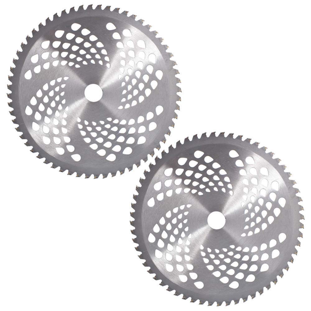 2-Pack 10Inch 40T/60T/80T Carbide Tip Brush Blades for Cutting Wood Bush and shrubs Most Petrol Brush Cutters (60T)