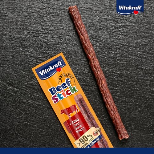 Vitakraft Beef Stick Rind, Hundeleckerli, Fleischstick vom Rind, Hunde Trainingsleckerli, ohne Zusatz von Zucker (1x 12g)