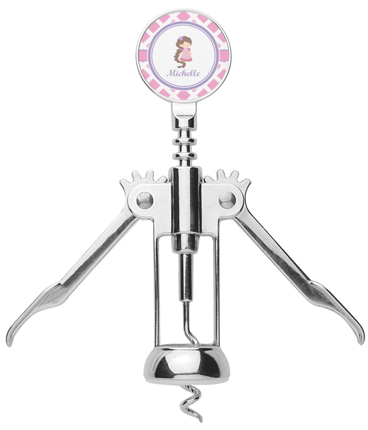 Personalized Diamond Print w/Princess Corkscrew
