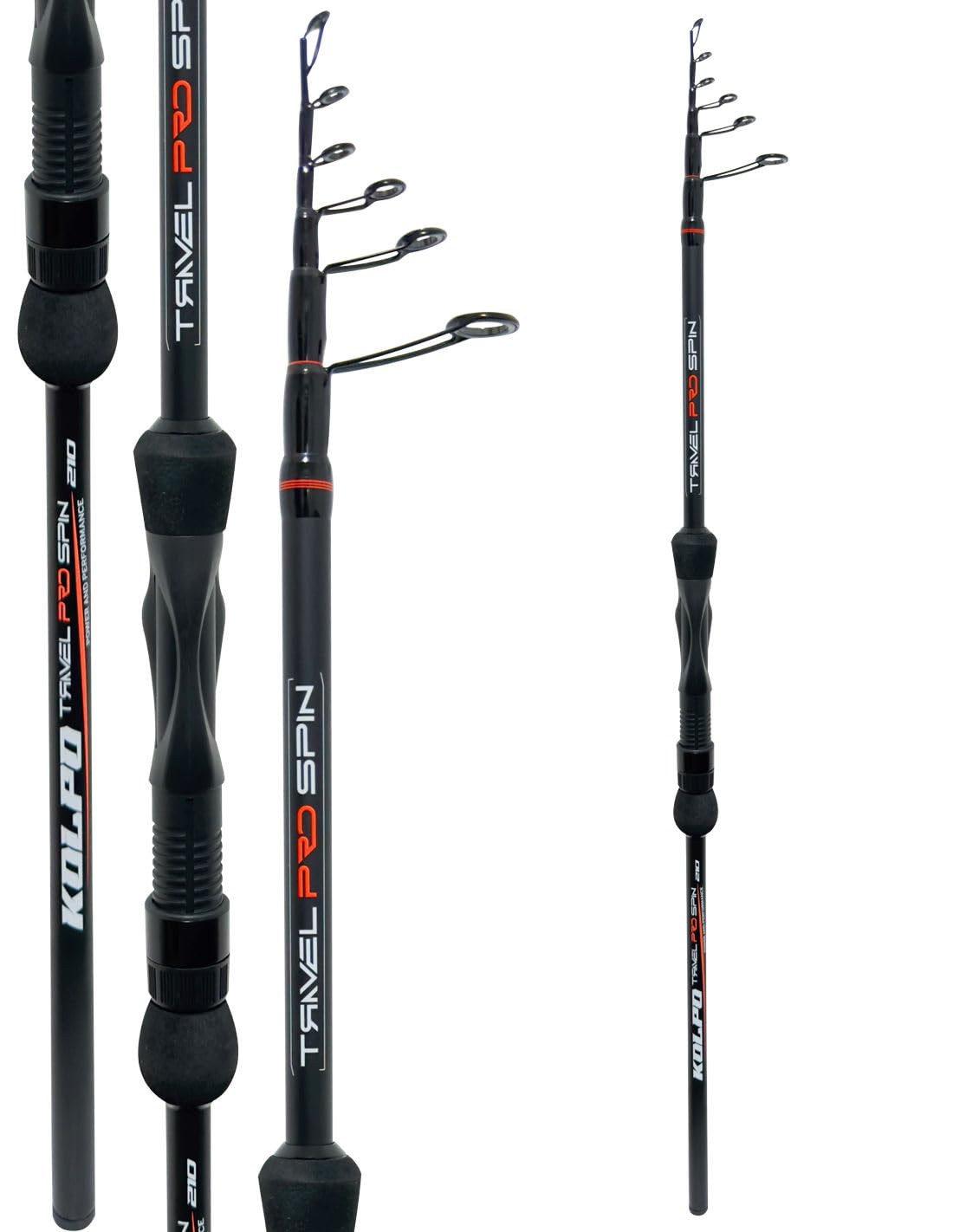 Kolpo Travel Pro Spin Canna da Spinning Telescopica in Carbonio Alto Modulo, 2.10/2.40 m