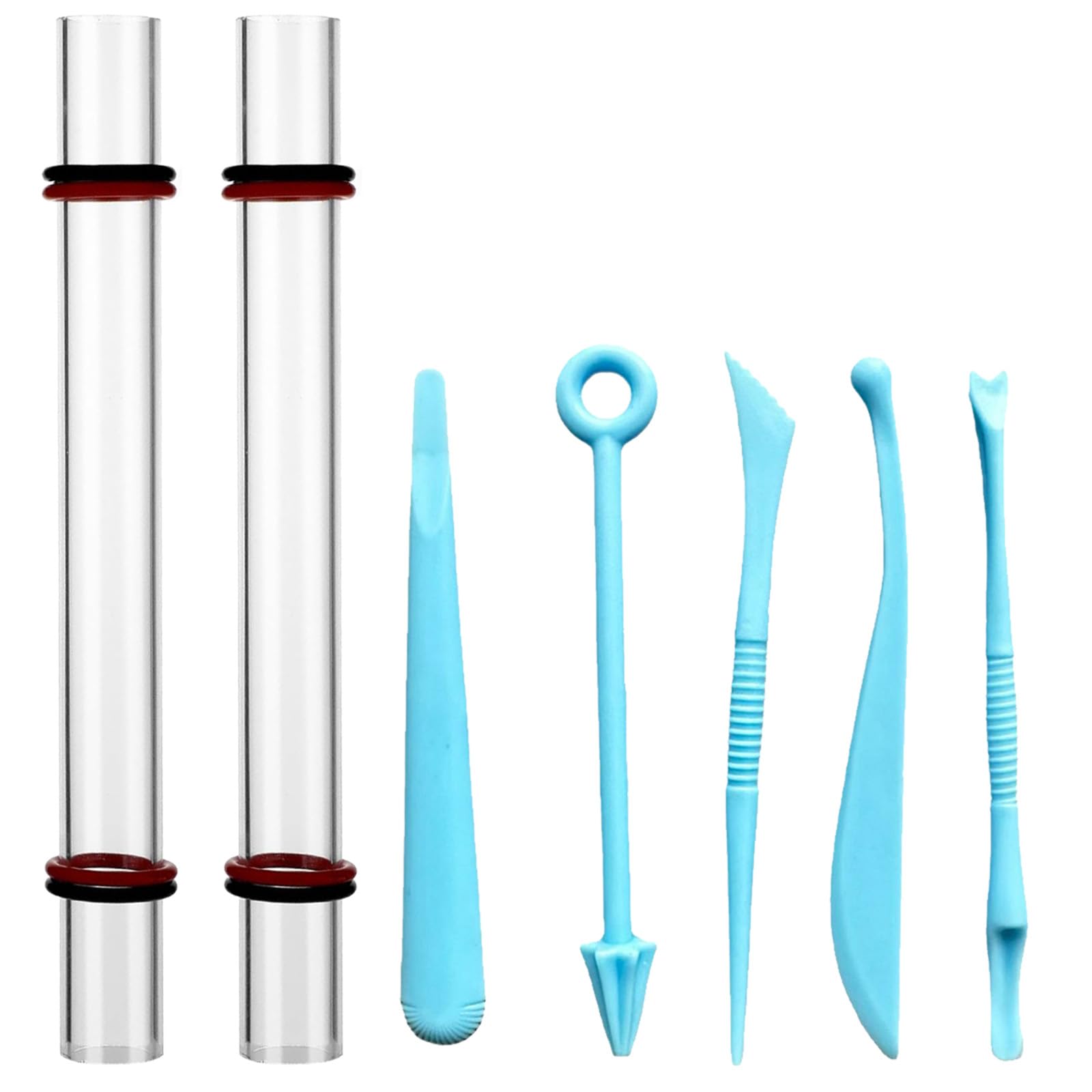 2 PCS Clay Rolling Pin, Air Dry Clay Tools, Polymer Clay Tools, Clear Clay Art Craft DIY Polymer Clay Tool, Modeling Clay Tools Set for Pottery Clay Modeling Embossing Nail Art DIY