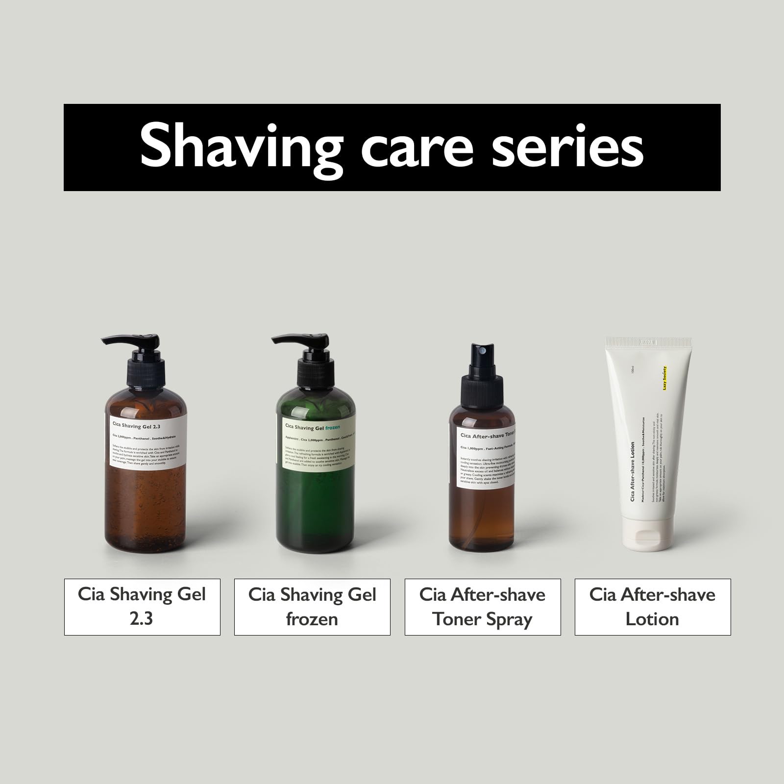 Lazy Society Cica Shaving Gel Frozen – Gel de Afeitado Refrescante con Cica 250 ml | Antitirritación, Frescor Instantáneo