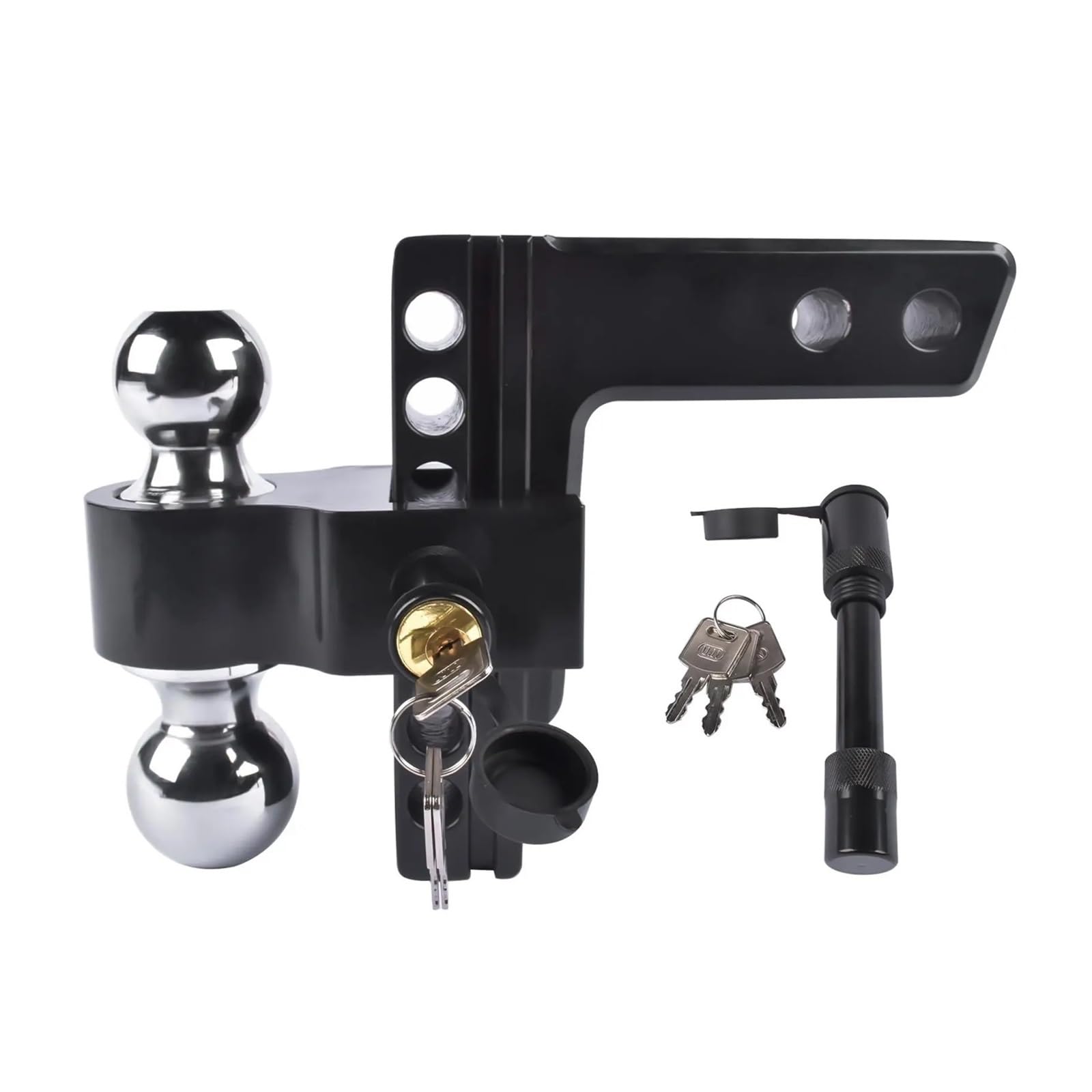Enganche de Remolque Desmontable Enganche de Remolque Negro caída Aluminio 2 Pulgadas Receptor 6 Elevación 12500 LBS