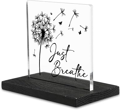 Just Breathe Mental Health Signs, Just Breathe Therapy Office Inspirational Quotes, Psychology Decor for Treatment Office School Classroom, Therapist Psychotherapist Decorative Signs-DX322