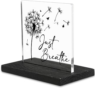 Just Breathe Mental Health Signs, Just Breathe Therapy Office Inspirational Quotes, Psychology Decor for Treatment Office School Classroom, Therapist Psychotherapist Decorative Signs-DX322