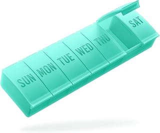 Large Pill Organizer Weekly, Barhon Vitamin Case Box Large Capacity Compartments, 7 Day Pill Containers for Medicine Supplements Fish Oil