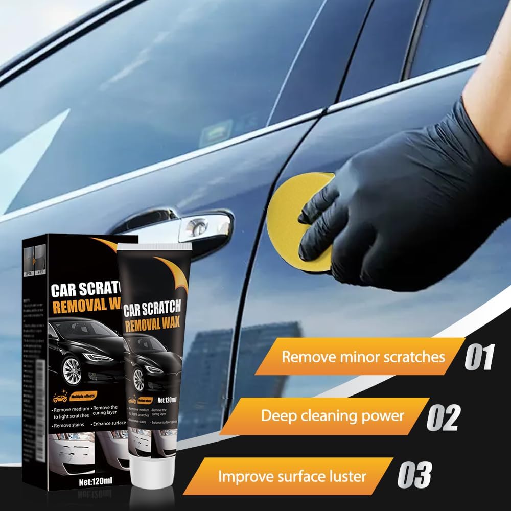Car Scratch Remover，Scratch Remover for Vehicles, Paste Car Scratch Remover Scratch Remove Wax with Wipe and Sponge Cars Paint Scratchs Repair Kit for Deep Scratches — view 5