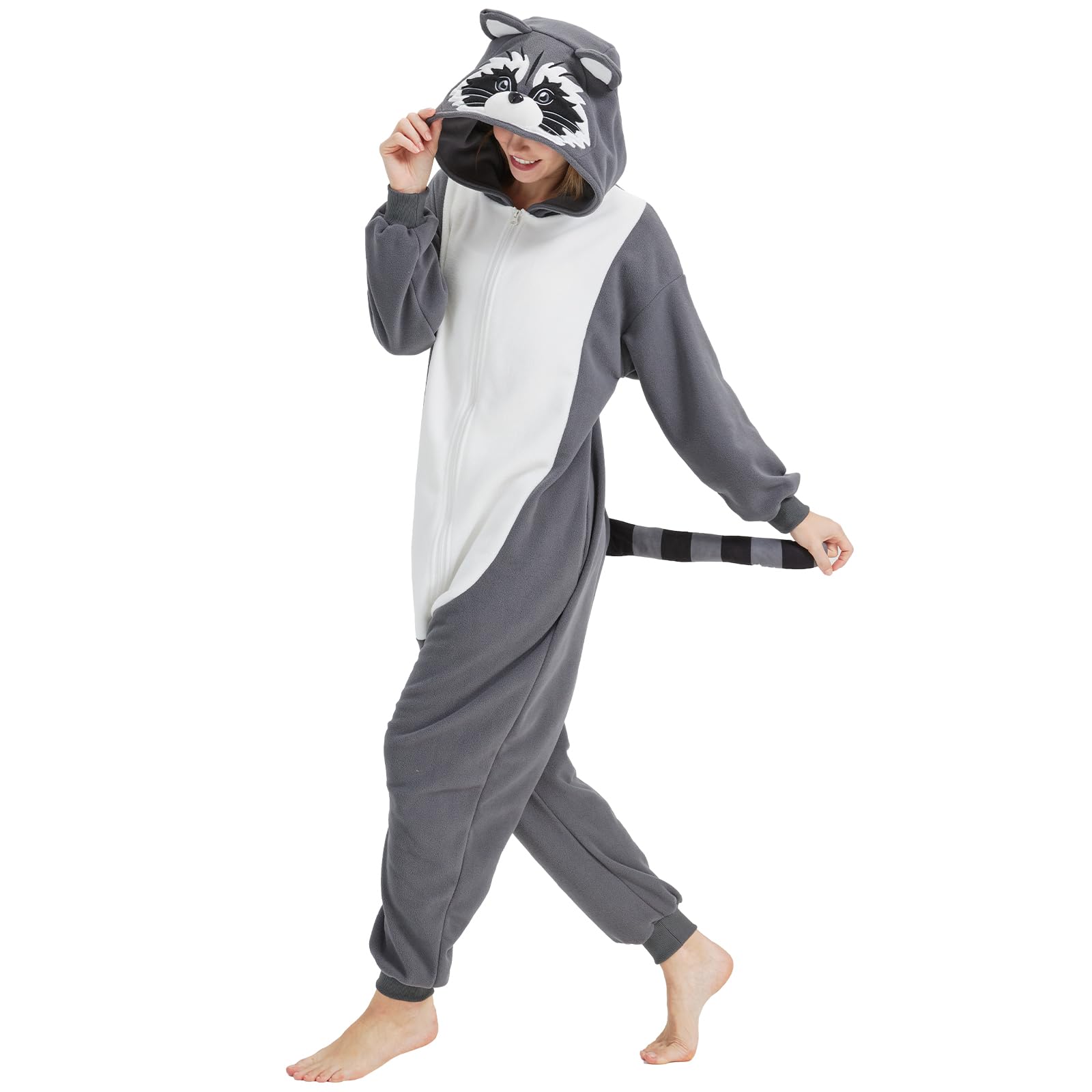 Procione Onesie Adulto Pigiama Halloween Cosplay Carnevale Animale Pigiameria Donna Uomo