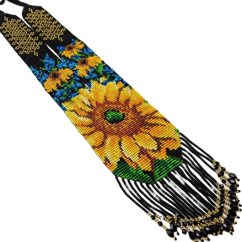 Collier Gerdan ukrainien artisanal, l'idée cadeau idéale avec son motif floral multicolore