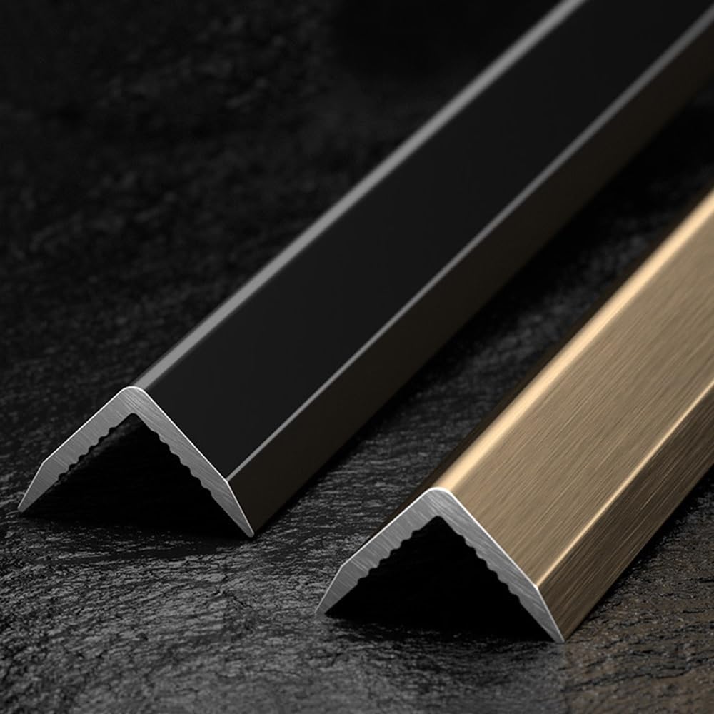 3 paraspigoli in metallo da 99,1 cm – protezioni da parete per porte e bordi da 0,6 cm e 1,9 cm, color champagne, perfette per casa e ufficio