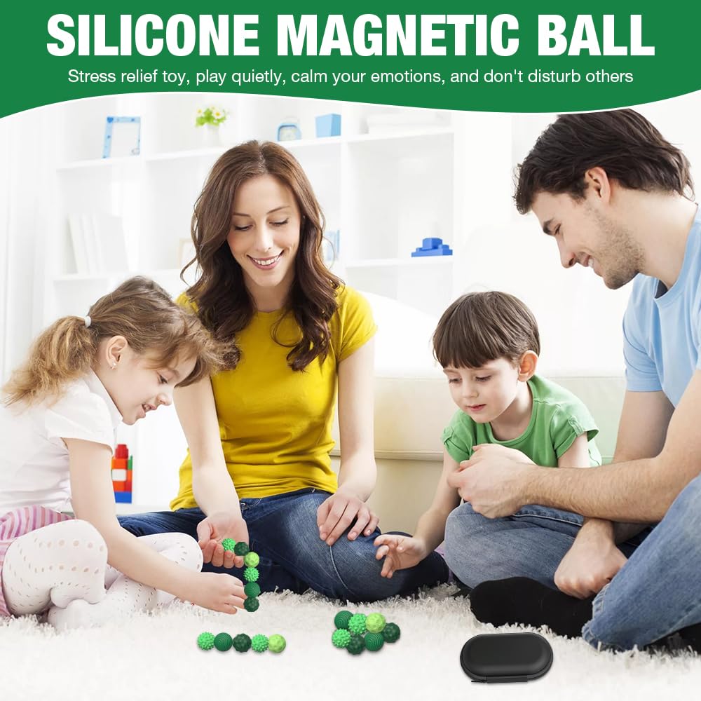 8Pcs Magnetic Balls Fidget Toy, Magnetic Sensory Fidget Balls, Silicone Ball Tactile Fidget Toys - Image 3