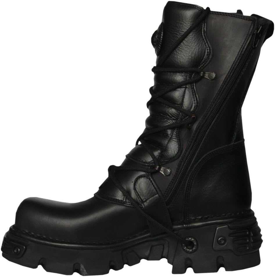 New Rock Newrock M.391 S.18 Black Metallic Reactor Punk Goth Biker Unisex Black Boots