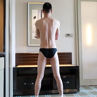 Faringoto Underwear Men Seamless Briefs Shorts Man Ice Silk Low Waist Panties Solid Semi-transparent