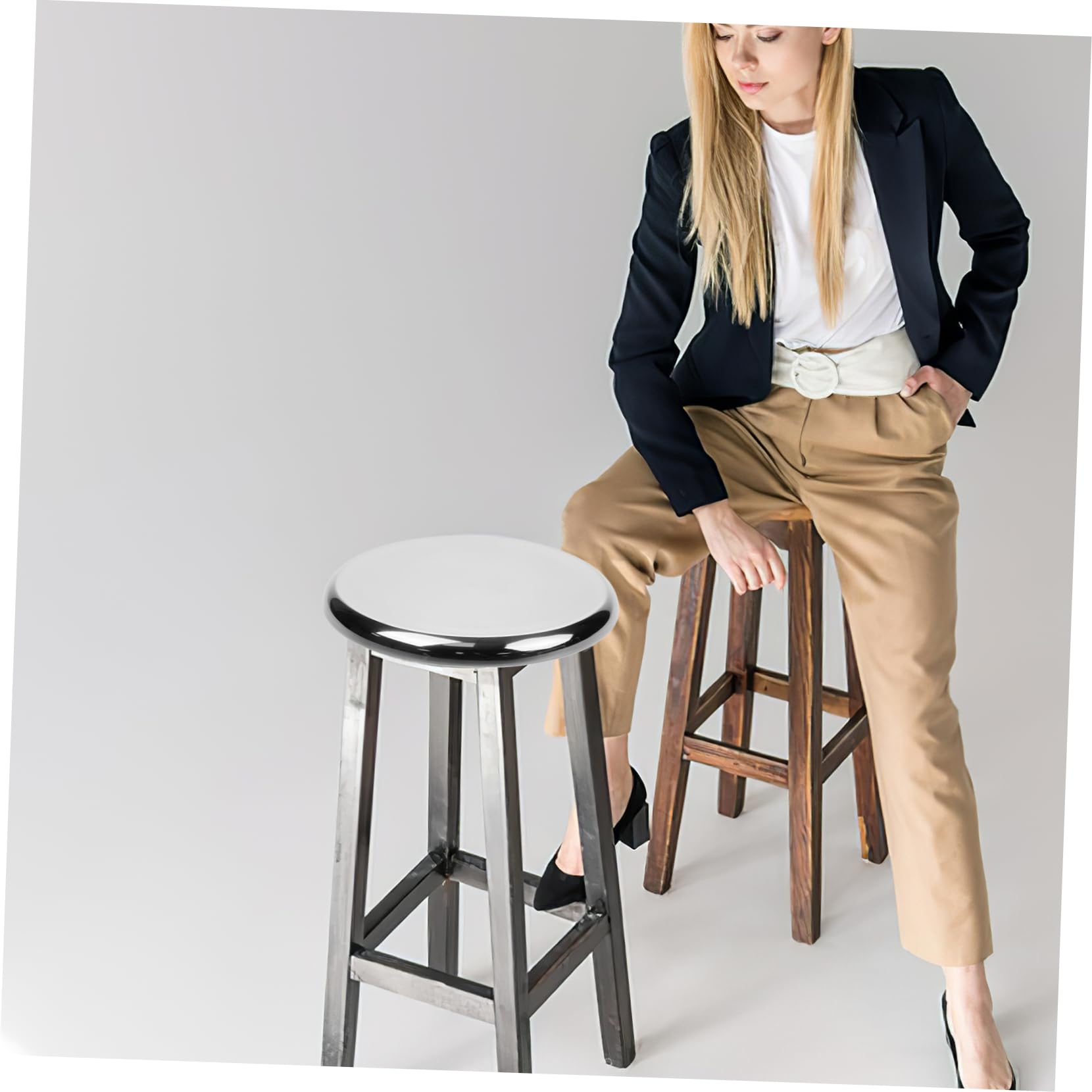 Siège Remplacement Bois Massif Siège De Remplacement Rond En Bois Massif Pour Tabouret De Bar - Diamètre 29.5 Cm - Housoutil