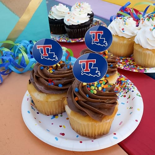 Miniatura 4 de GRAPHICS & MORE Louisiana Tech University Bulldogs Logo Cupcake Picks Toppers Decoración Set de 6