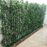 ZAQI Jardin Brise Vue Haie Clôture Grand Écran De Séparation en Bambou avec Base en Bois, Intérieur Extérieur Clôture De Confidentialité De Verdure pour Restaurant, Hall D'entrée, Balcon
