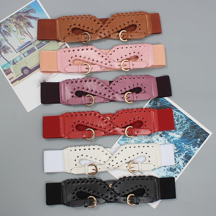 JSEIAJB Casual outerwear wide belt with skirt coat braided belt stretch elastic elastic black accessory trend2