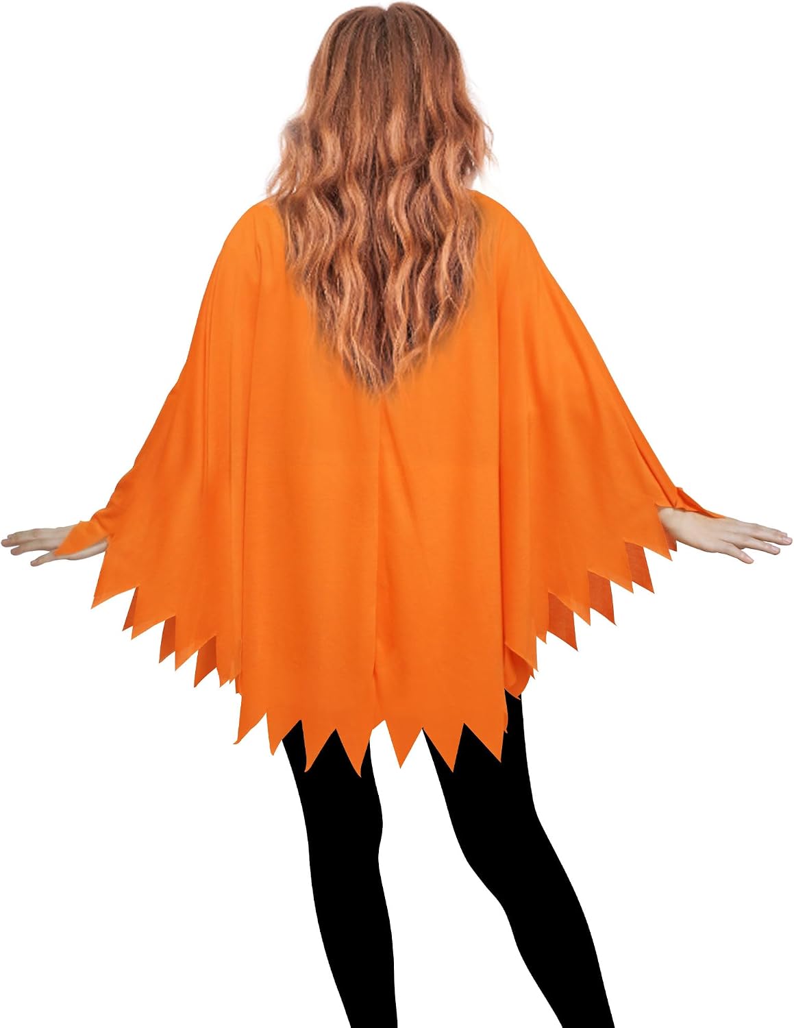 CONGRU 3 PCS Pumpkin Costume for Women Adults, Poncho With Beret and Candy Bag, Halloween Costume