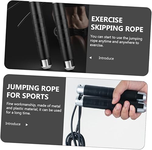 Miniatura 6 de Yardwe Cuerda de saltar con peso al aire libre con mango antideslizante para ejercicio de fitness y entrenamiento de resistencia, adecuada para