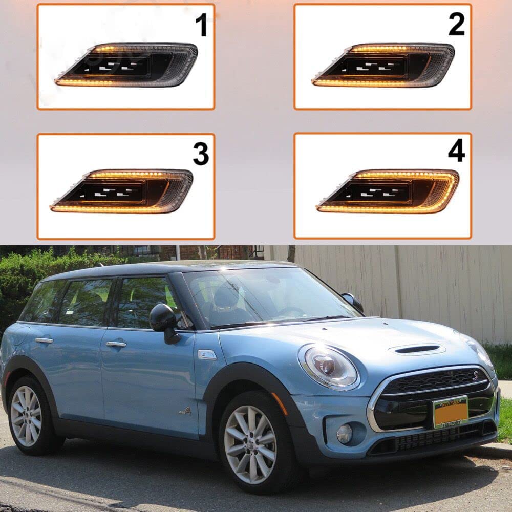 Kierunkowskazy boczne LED Repeater Marker Light dla 2016-2021 dla Mini Clubman F54 One Cooper S D Sd All4 Steptronic do Jcw Amber Dynamic Led Turn Signal Lamp 2 szt. Soczewka dymna