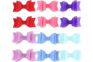 12Pcs Waterproof Jelly Hair Bows For Girls