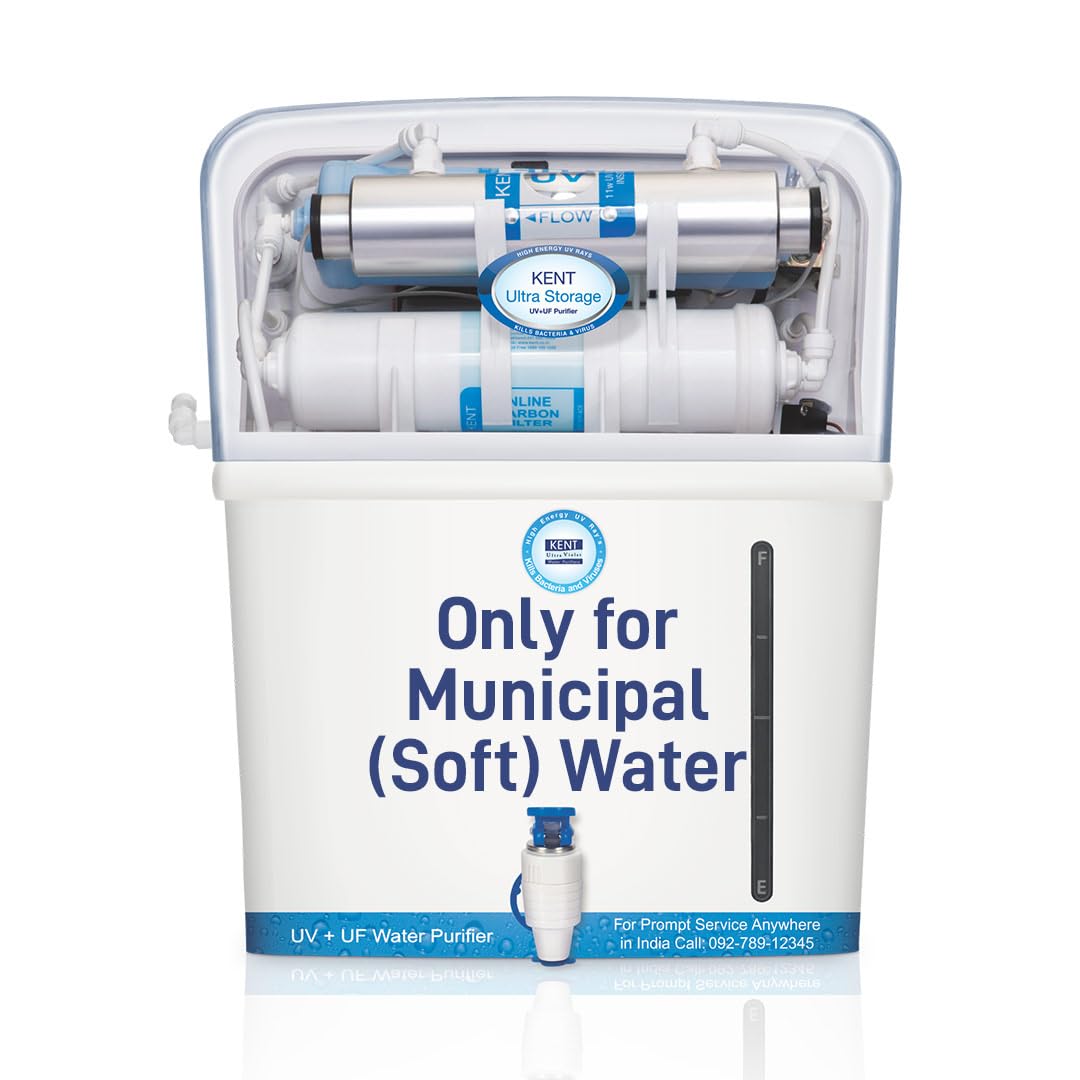 KENT Ultra Storage UV Water Purifier (11042) | UV+UF Water Purification | Wall Mountable | 8L Storage | 60 L/hr Output | White (B01HXUJB2W) Amazon Price History, Amazon Price Tracker