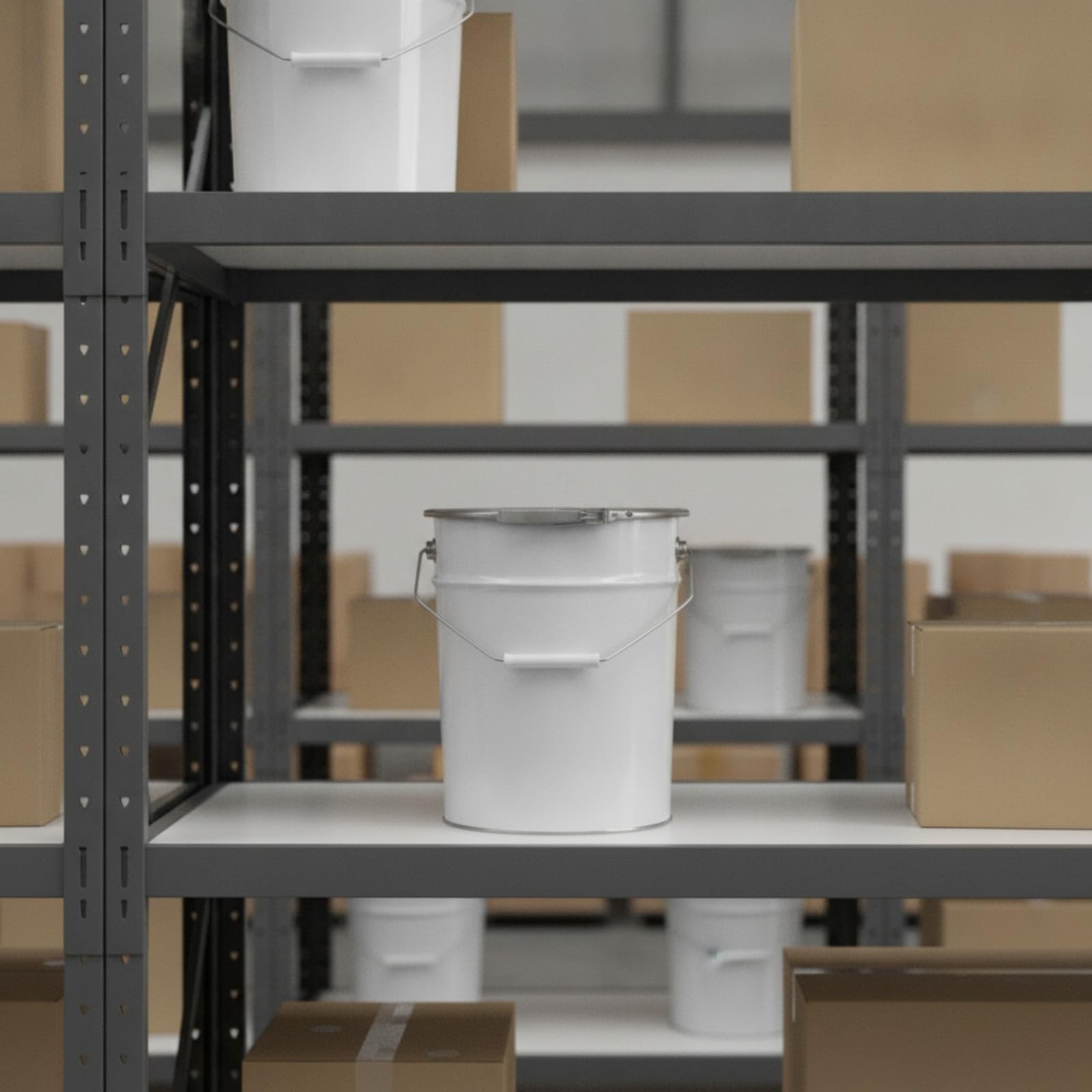 Baoblaze Seau à Échantillons Poignée Fer- Seau Métallique Cvercle à Clip Pratique Récipient Bague Serrage pr Laborantins, vriers, 10L