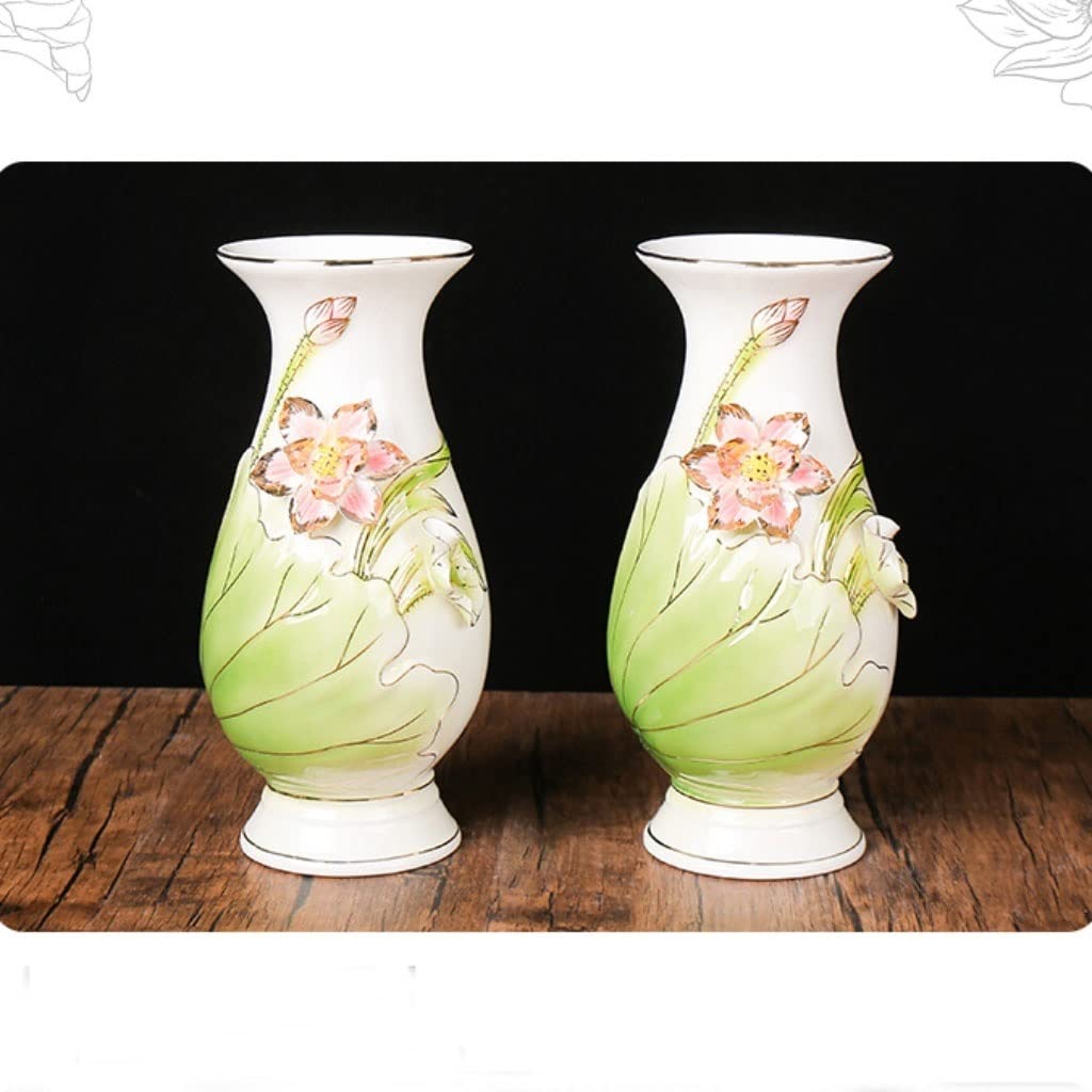 Jarron Flores Jarrón de cerámica Moderno Pintado en Relieve, arreglo Flores secas for el hogar, Sala Estar, Comedor, Mesa, TV, Armario, Decoraciones Jarrones Decorativos