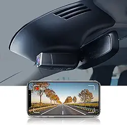 Fitcamx Câmera frontal 2K + traseira 1080p para Volvo XC90 2023-2026 plug-in híbrido B5 B6 T8 (modelo B), estilo OEM, vídeo HD duplo, Wi-Fi e aplicativo, gravação em loop, sensor G, fácil de usar