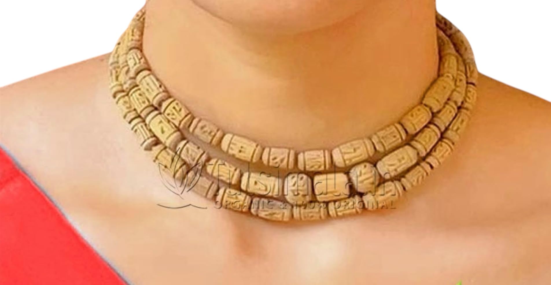 tulsi kanthi mala necklace, 3-round design, traditional radha nama pattern