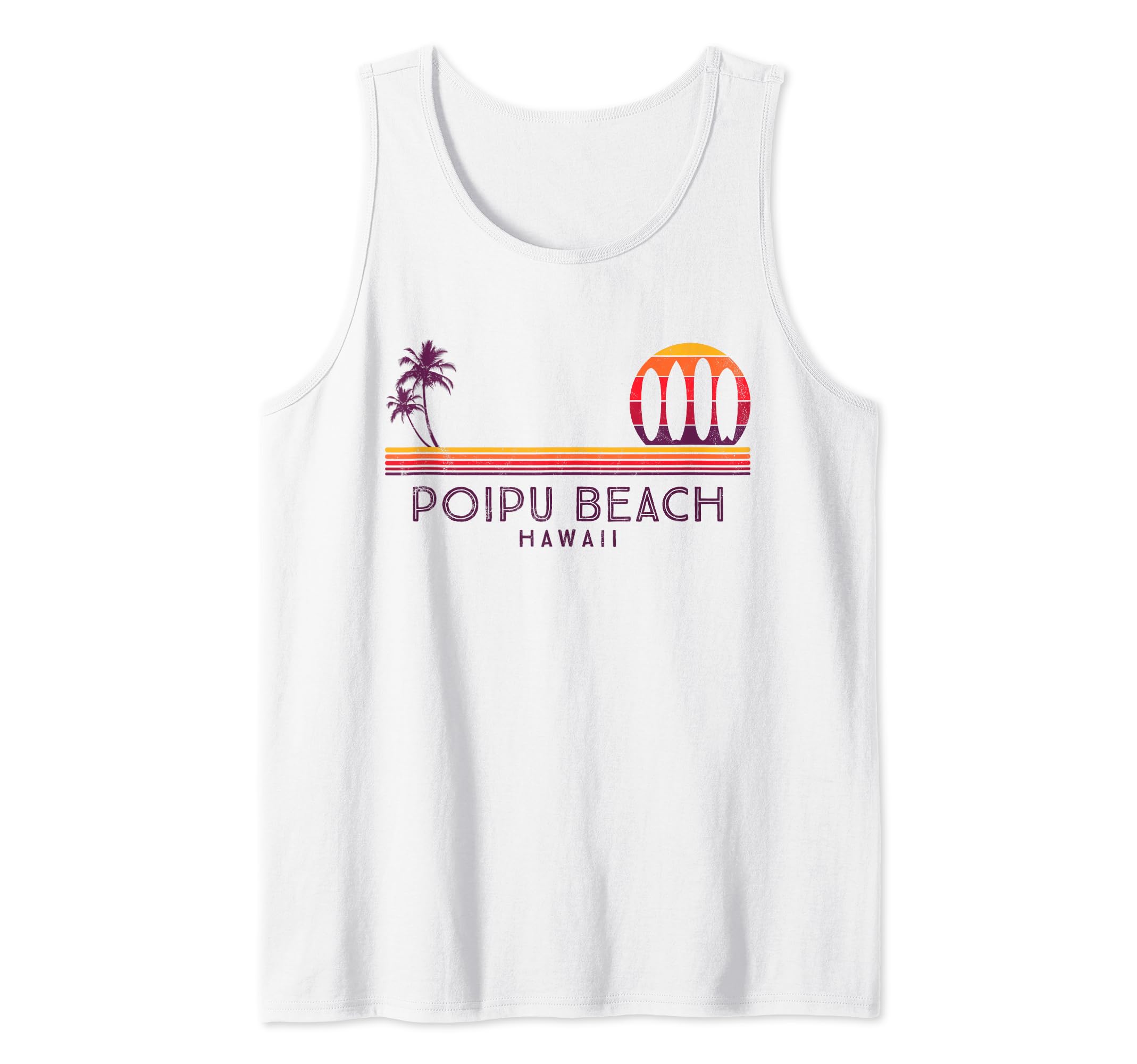 Vintage Hawaii Poipu Playa Palmeras Tropical - Surf Camiseta sin Mangas