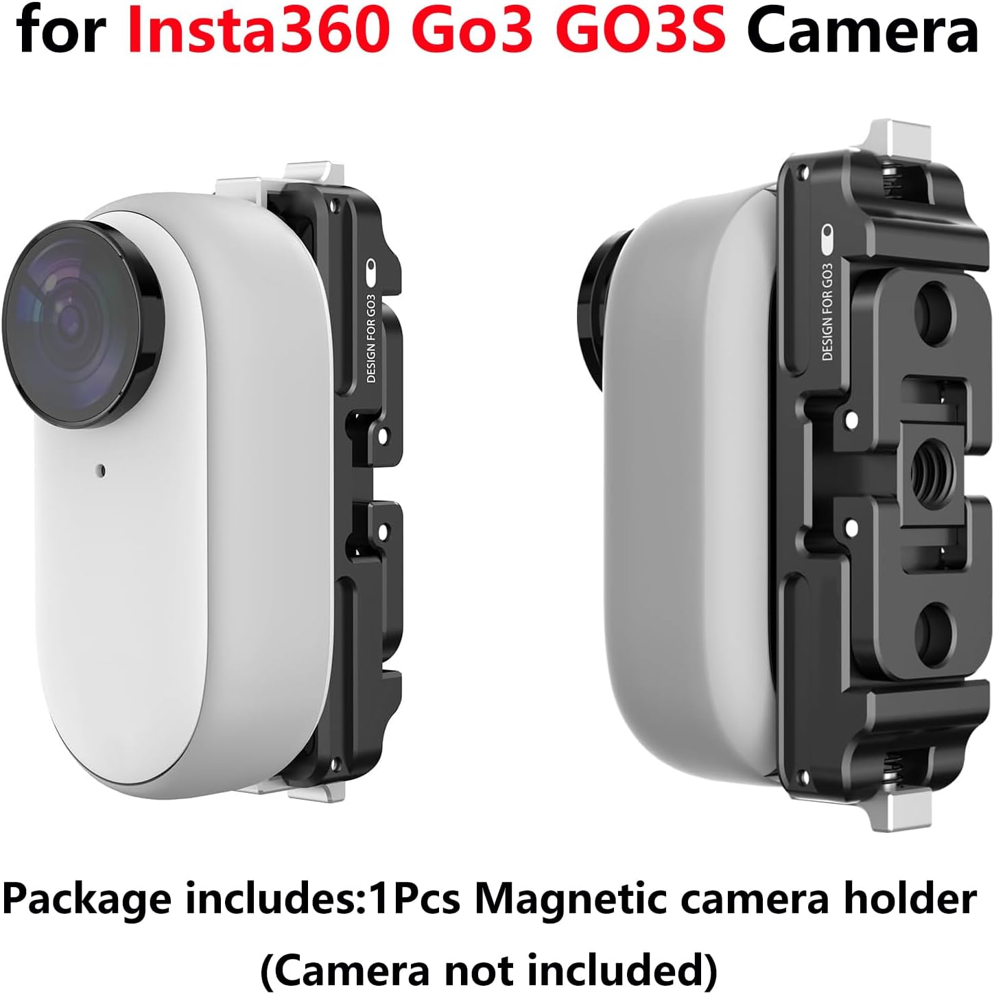 Camera Mount for Insta360 Go3 GO3S,Magnetic Quick Release Bracket Holder Mount for Insta360 GO3 for Insta360 GO 3S Camera Mount Adapter Accessories (Black)
