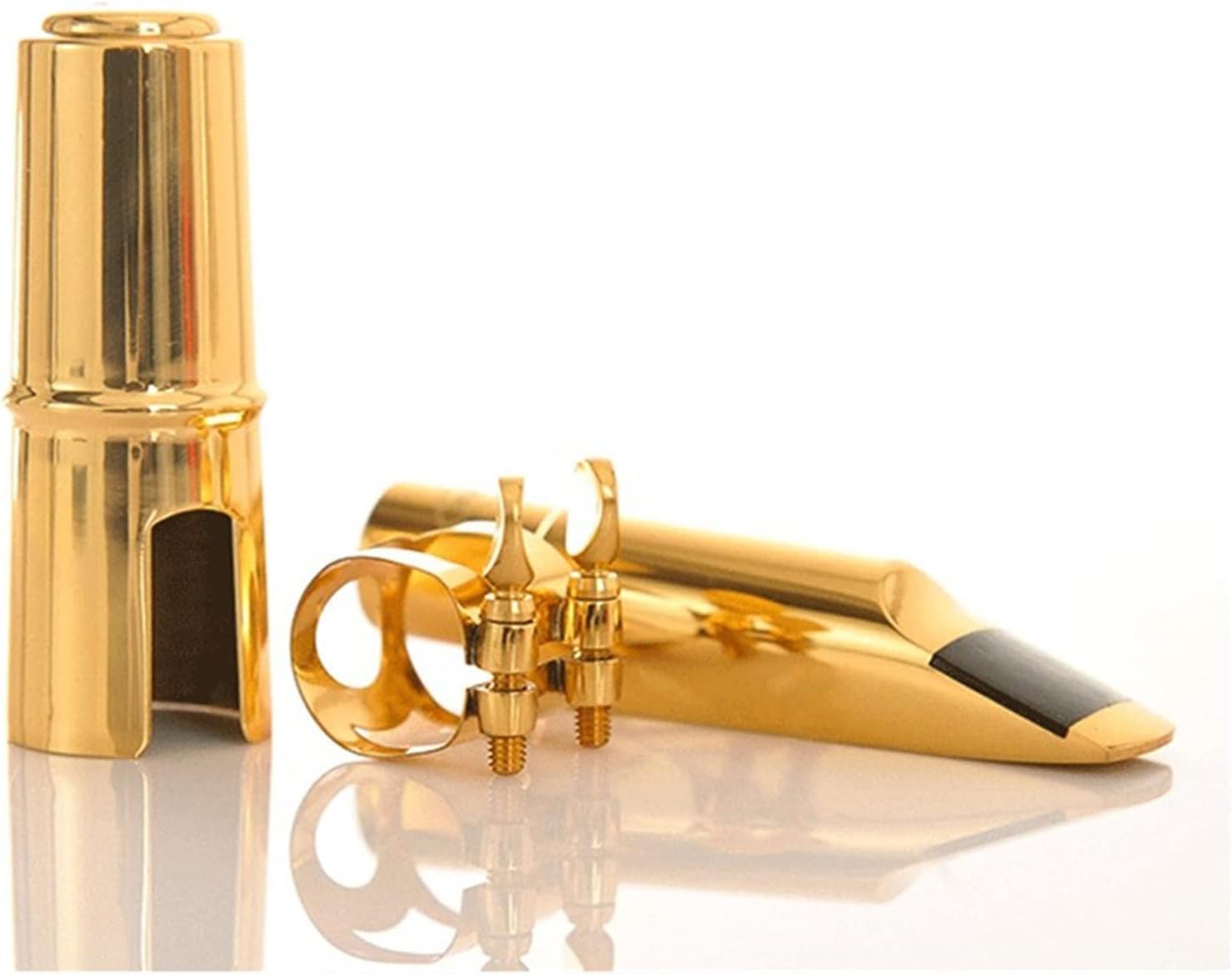 Gold Lacquer Mouthpiece Professional Tenor Saxophone Metal Mouthpiece with Ligature and Cap Sax Saxophone Accessories (Tenor 8)