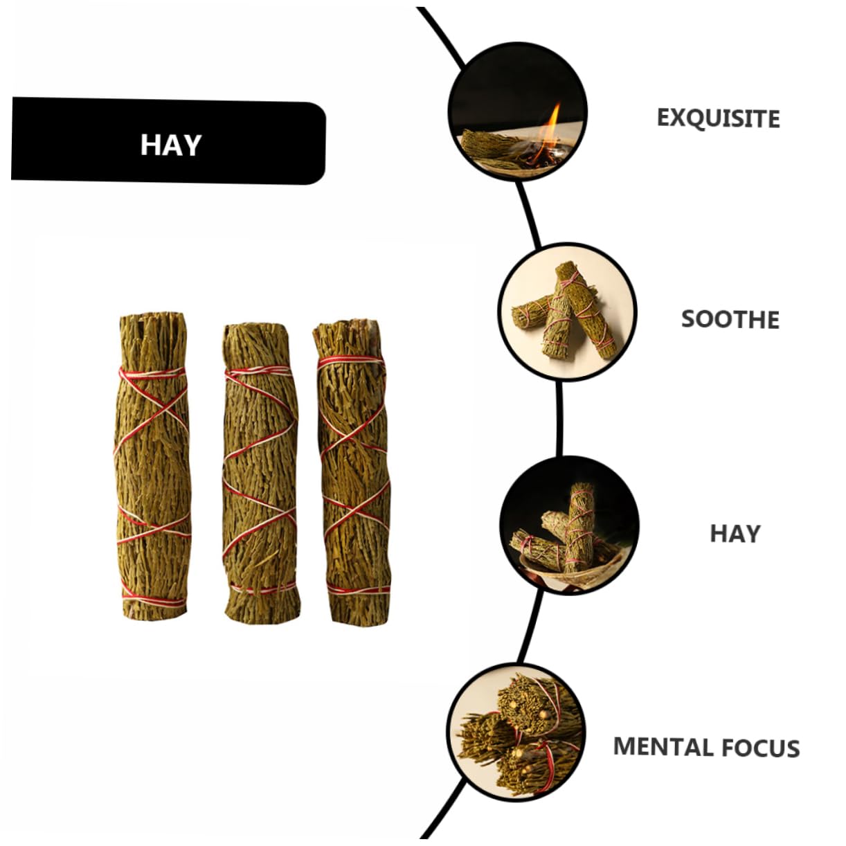 ABOOFAN 3 Stück 3 Zedernstock Ritual ritals Vitality Zedernholz für die Meditation natürlicher holzstäbchen Reine Zedernstäbe Aroma-Stick organisch Zauberstab Räucherstäbchen Heu