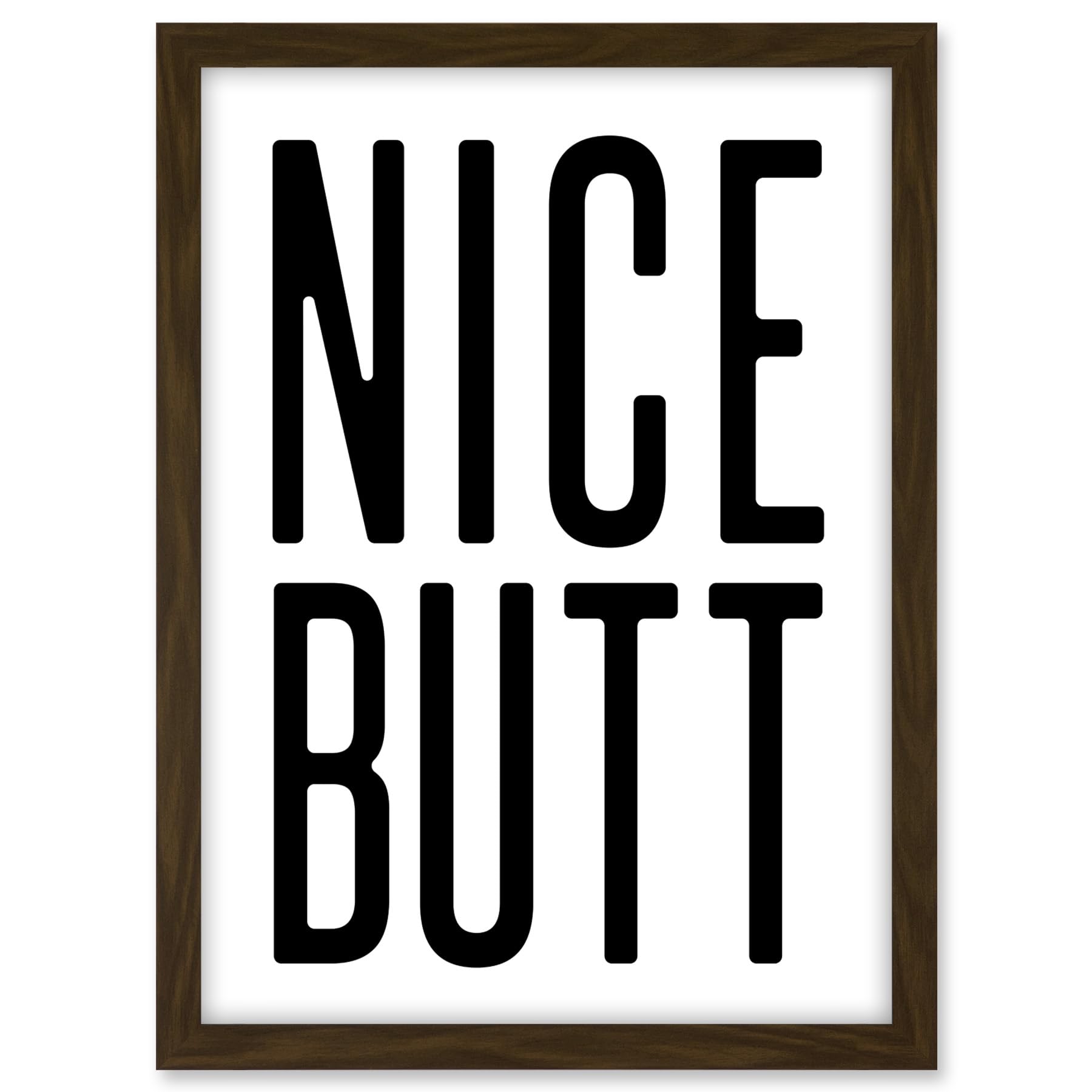 Artery8 Toilet Wall Art Nice Butt Funny Bathroom Sign Decor Artwork Framed A3 Wall Art Print