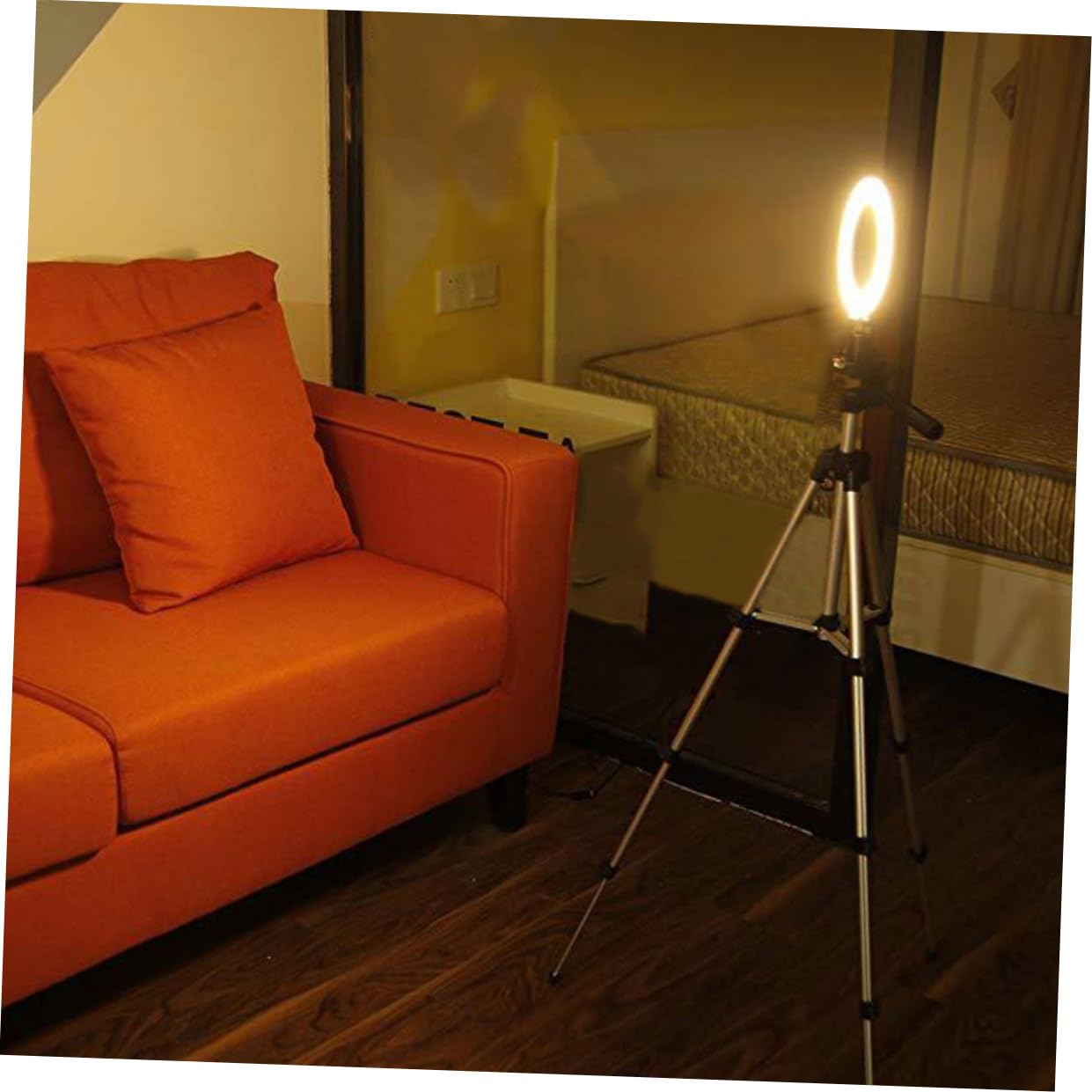 SOLUSTRE Luce ad Anello LED con Treppiede da Supporto per Telefono Cellulare Dimmerabile per Selfie Video Streaming Trucco con Luce LED