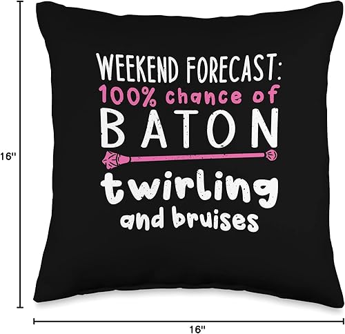 Miniatura 4 de Baton Dancing Lover Majorette Twirler Gift Idea Pronóstico de fin de semana 100% de probabilidad de baton girar y moretones, 16 x 16 pulgadas,