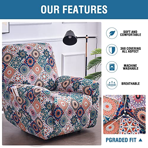 Image of Eco-Ancheng Recliner Slipcovers 4-Pieces Lazyboy Recliner Covers Recliner Couch Covers Recliner Chair Cover Non Slip Reclining Slipcovers with Storage Pockets Furniture Protector for Living Room