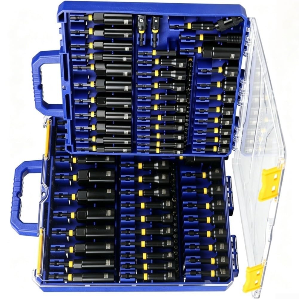 55-teiliges Impact-Nussbit-Set aus Chrom-Vanadium-Stahl mit Magnet