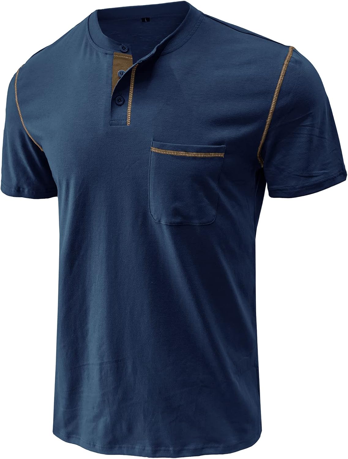 Mens Henley Shirts Short Sleeve Summer Tops, Men's Casual Classic Tees Cotton T Shirt with Front Pocket for Men - Image 4