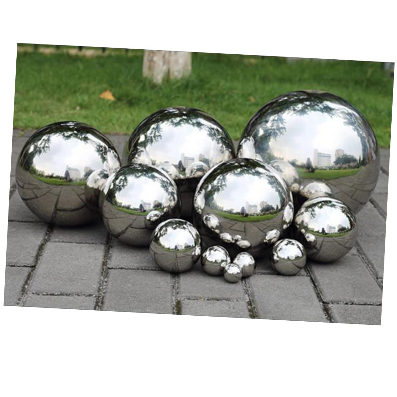 Garneck Mirror Polishing Stainless Steel Ball 1.0mm Thickness Garden Decor Ball