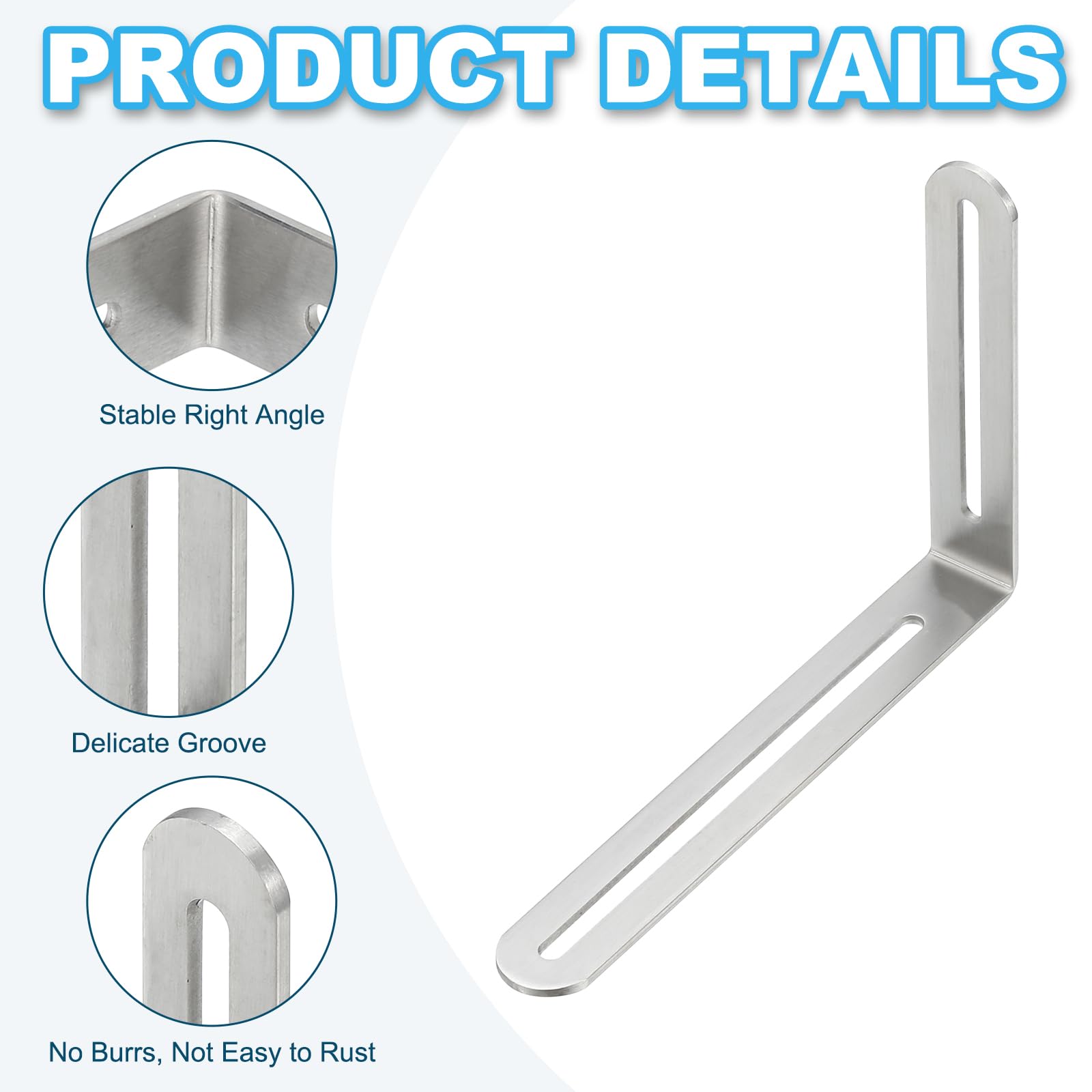 PATIKIL 6 1/2" Adjustable L-Shape Corner Brace with Slot - Image 3