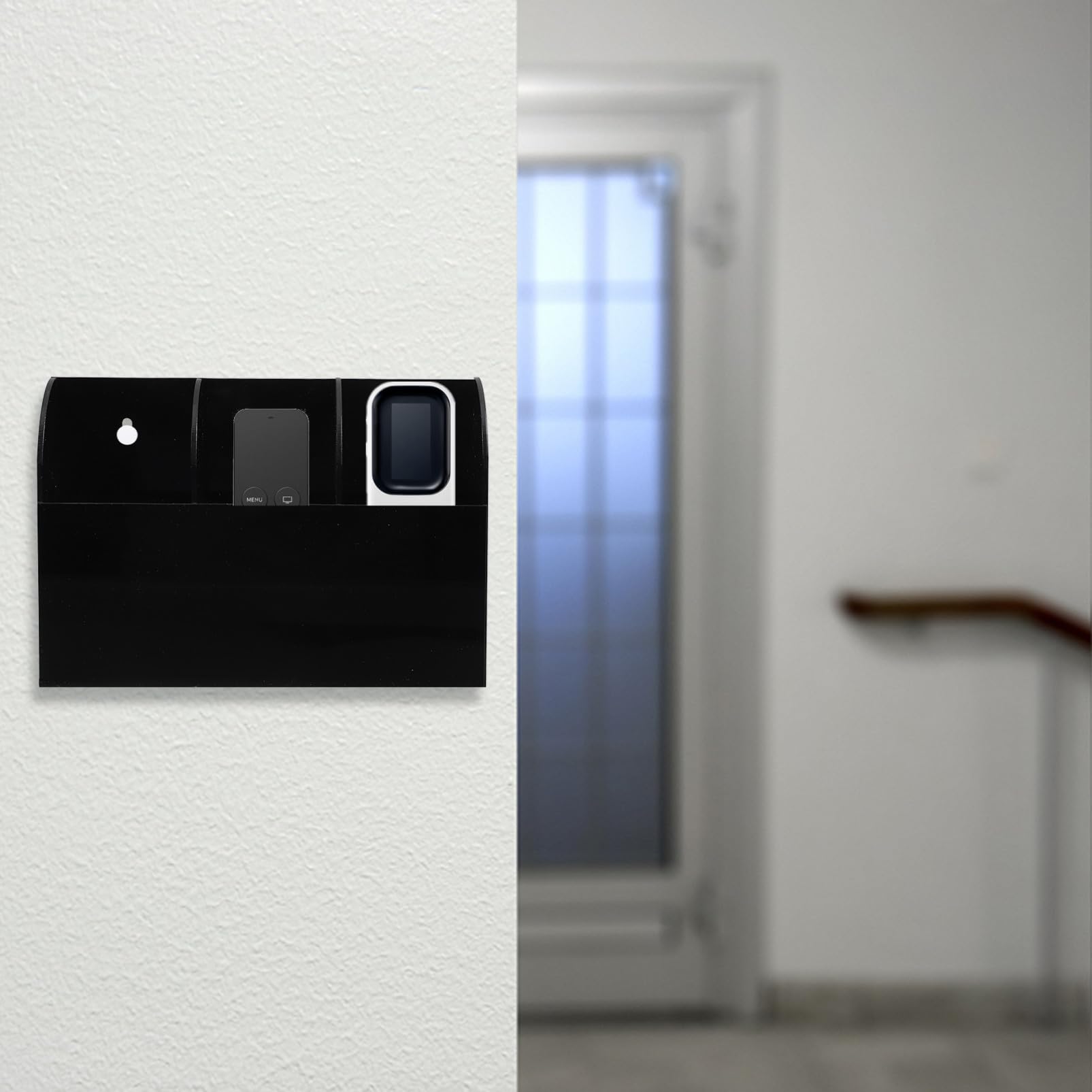 COHEALI Organizer Telecomandi Parete Scomparti Supporto per Soggiorno e Ufficio Telecomando Nero Riutilizzabile per Camera e Cucina