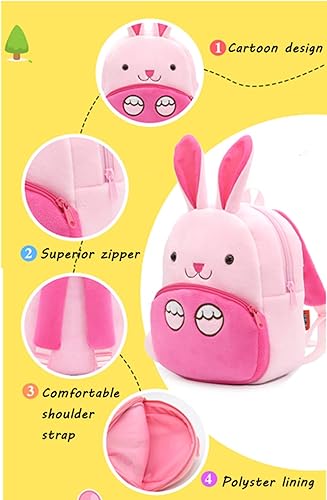 Miniatura 5 de Ladyzone Mochila para niños pequeños, mochila de animales del zoológico, bonita bolsa de felpa de dibujos animados de 10 pulgadas, bolsa de libro