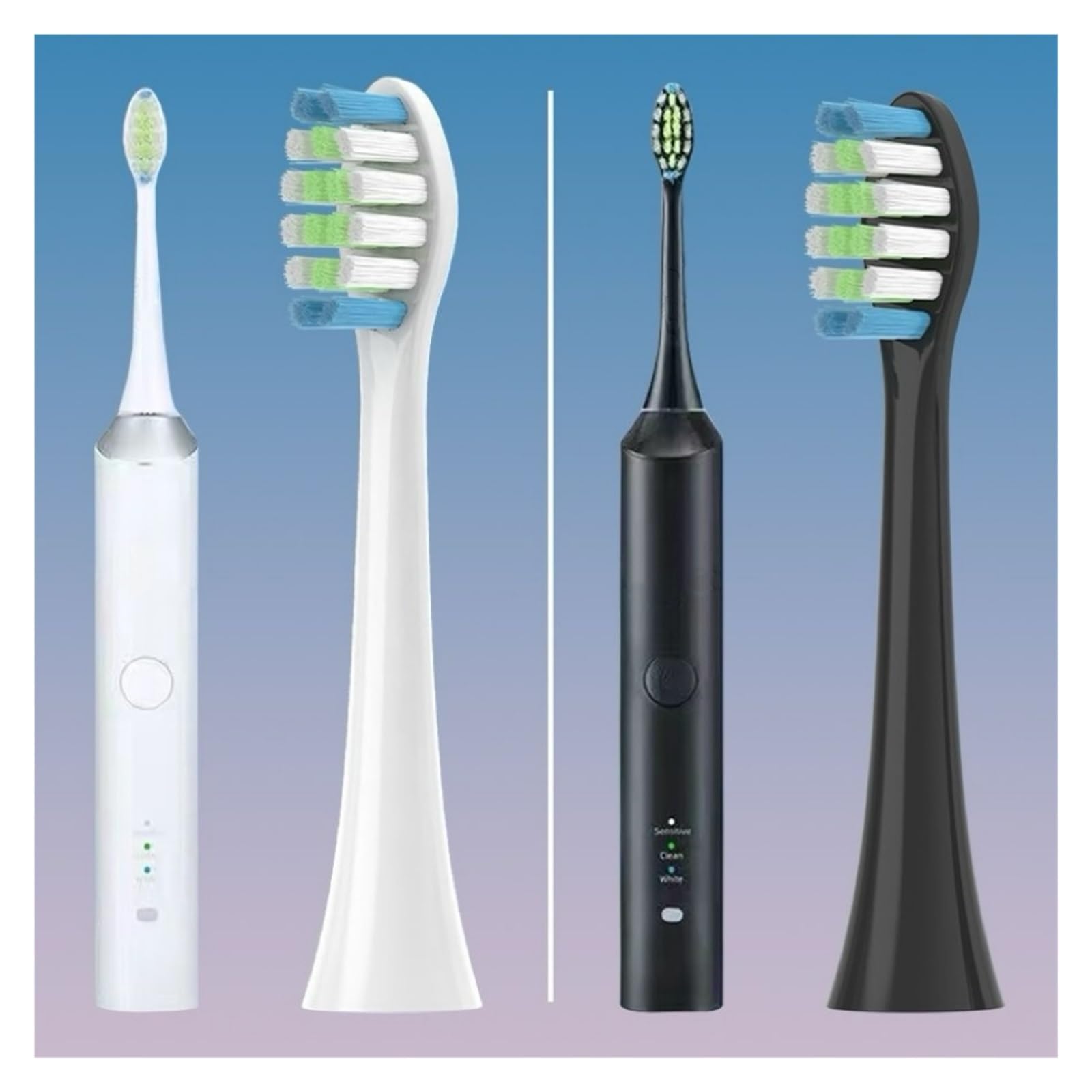 muyihui Wymienne główki szczoteczek do zębów RM-T8B/RM-ST031 Akcesoria elektrycznych Dysze Włosie(16PCS BLACK)
